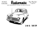 Notice d'installation des auto-radios Radiomatic sur Peugeot 203